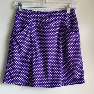 JOFIT Golf Tennis Pickleball Skirt Pull-On Skort Size Small Purple Polka-Dot